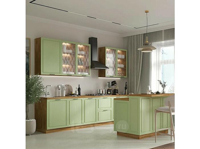 Кухня угловая Ницца Дуб оливковый/Дуб Вотан 3400/1800*2130*600