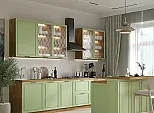 Модульный кухонный гарнитур Ницца Дуб оливковый/Дуб Вотан 2130x3400/1800x600