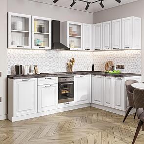Модульный кухонный гарнитур Ницца Royal-02 Blanco/Белый 2140x2550/1600x600