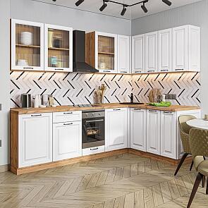 Модульный кухонный гарнитур Ницца Royal-02 Blanco/Дуб Вотан 2140x2550/1600x600
