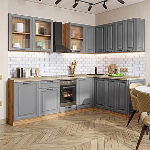 Модульный кухонный гарнитур Ницца Royal-02 Magnum/Дуб Вотан 2140x2550/1600x600