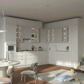 Модульный кухонный гарнитур Шале White Dreamline/Белый 2690x3600/2800x600