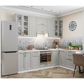 Кухня угловая Сканди-04 Grey Silkwood/Белый 2340*2650/1590*600