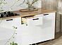 Кухонный гарнитур Рио Белый глянец/Дуб Крафт 2100x1000/2600x600 (Дуб вотан)
