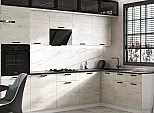 Кухонный гарнитур Рио Дуб Крафт Белый/Белый 2500x3000/1800x600 (Кастилло темный)