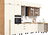 Кухонный гарнитур Рио NEW Шелковый камень/Дуб Крафт 2500x3800/1200x600 (Дуб вотан)