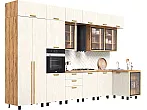 Кухонный гарнитур Рио NEW Шелковый камень/Дуб Крафт 2500x3800/1200x600 (Дуб вотан)