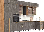 Кухонный гарнитур Рио NEW Железный камень/Дуб Крафт 2500x3800/1200x600 (Дуб вотан)