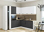 Модульный кухонный гарнитур Евро Лайн-04 Белый, Антрацит/Белый 2140x1800/2150x600