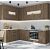 Модульный кухонный гарнитур Флэт-02 Brown Casella Oak 2S/Белый 2340x1700/2400x600