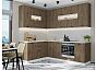 Модульный кухонный гарнитур Флэт-02 Brown Casella Oak 2S/Белый 2340x1700/2400x600