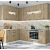Модульный кухонный гарнитур Флэт-02 Natural Casella Oak 2S/Белый 2340x1700/2400x600