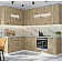 Модульный кухонный гарнитур Флэт-02 Natural Casella Oak 2S/Белый 2340x1700/2400x600