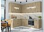 Модульный кухонный гарнитур Флэт-02 Natural Casella Oak 2S/Белый 2340x1700/2400x600