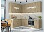 Модульный кухонный гарнитур Флэт-02 Natural Casella Oak 2S/Белый 2340x1700/2400x600