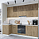 Модульный кухонный гарнитур Флэт-04 Brown Casella Oak 2S, Natural Casella Oak 2S/Белый 2340x1000/2500x600