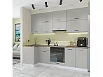 Модульный кухонный гарнитур Флэт-04 Light Grey In 2S/Белый 2340x1000/2500x600