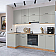 Модульный кухонный гарнитур Флэт-04 Light Grey In 2S/Дуб Вотан 2340x1000/2500x600