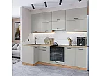 Модульный кухонный гарнитур Флэт-04 Light Grey In 2S/Дуб Вотан 2340x1000/2500x600