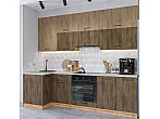 Модульный кухонный гарнитур Флэт-04 Natural Casella Oak 2S, Brown Casella Oak 2S/Дуб Вотан 2340x1000/2500x600