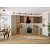 Модульный кухонный гарнитур Флэт-05 Brown Casella Oak 2S, Natural Casella Oak 2S/Дуб Вотан 2340x4000/1000x600 Полки стекло