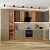 Модульный кухонный гарнитур Флэт-05 Brown Casella Oak 2S, Natural Casella Oak 2S/Дуб Вотан 2340x4000/1000x600 Полки стекло