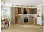 Модульный кухонный гарнитур Флэт-05 Brown Casella Oak 2S, Natural Casella Oak 2S/Дуб Вотан 2340x4000/1000x600 Полки стекло