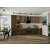Модульный кухонный гарнитур Флэт-05 Natural Casella Oak 2S, Brown Casella Oak 2S/Graphite 2340x4000/1000x600 Полки стекло