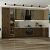 Модульный кухонный гарнитур Флэт-05 Natural Casella Oak 2S, Brown Casella Oak 2S/Graphite 2340x4000/1000x600 Полки стекло