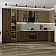 Модульный кухонный гарнитур Флэт-05 Natural Casella Oak 2S, Brown Casella Oak 2S/Graphite 2340x4000/1000x600 Полки стекло