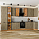 Модульный кухонный гарнитур Флэт-05 Natural Casella Oak 2S/Дуб Вотан 2340x4000/1000x600 Полки стекло