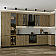 Модульный кухонный гарнитур Флэт-05 Natural Casella Oak 2S/Graphite 2340x4000/1000x600 Полки стекло