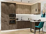 Модульный кухонный гарнитур Флэт-06 Natural Casella Oak 2S, Brown Casella Oak 2S/Белый 2340x3200/1350x600