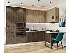 Модульный кухонный гарнитур Флэт-06 Natural Casella Oak 2S, Brown Casella Oak 2S/Белый 2340x3200/1350x600