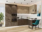Модульный кухонный гарнитур Флэт-06 Natural Casella Oak 2S, Brown Casella Oak 2S/Белый 2340x3200/1350x600