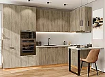 Модульный кухонный гарнитур Флэт-06 Natural Casella Oak 2S/Дуб Вотан 2340x3200/1350x600