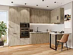 Модульный кухонный гарнитур Флэт-06 Natural Casella Oak 2S/Дуб Вотан 2340x3200/1350x600