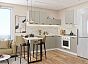 Модульный кухонный гарнитур Фрейм-03 Clay Silk/Белый 2140x2200/2000x600