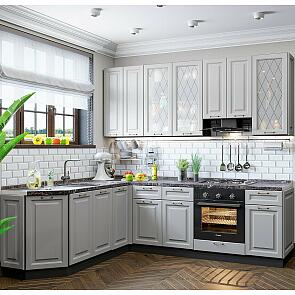 Модульный кухонный гарнитур Ницца-03 Графит/Graphite 2340x1890/2400x600