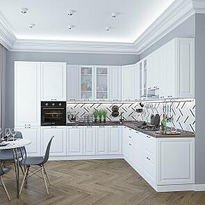 Модульный кухонный гарнитур Ницца-04 Белый/Белый 2340x3200/2700x600