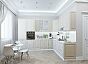 Модульный кухонный гарнитур Ницца-04 Дуб крем/Белый 2340x3200/2700x600