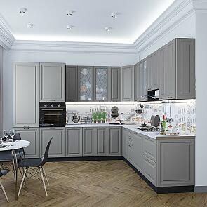 Модульный кухонный гарнитур Ницца-04 Графит/Graphite 2340x3200/2700x600