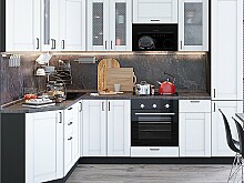 

Кухня Угловая Лофт-04 Super White/Graphite 2140*1700/2600*600