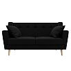 Диван кухонный прямой брайтон микровельвет 2 черный без механизма
