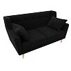 Диван кухонный прямой брайтон микровельвет 2 черный без механизма