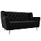 Диван кухонный прямой брайтон экокожа 2 люкс черный без механизма