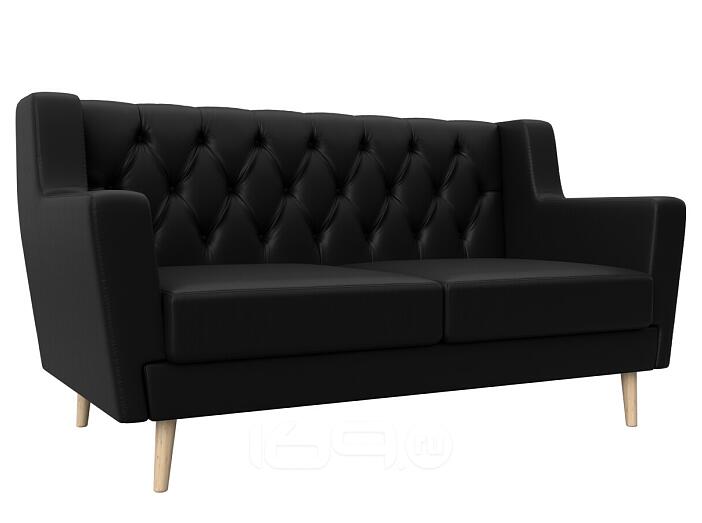 Диван кухонный прямой брайтон 2 люкс черный без механизма