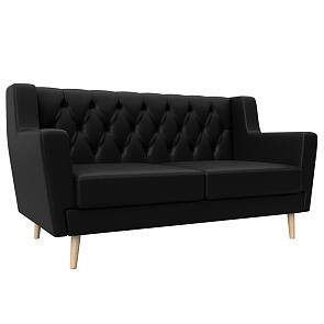 Диван кухонный прямой брайтон 2 люкс черный без механизма