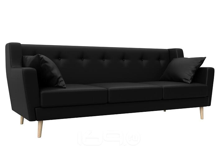 Диван кухонный прямой брайтон 3 черный без механизма