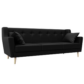 Диван кухонный прямой брайтон 3 черный без механизма